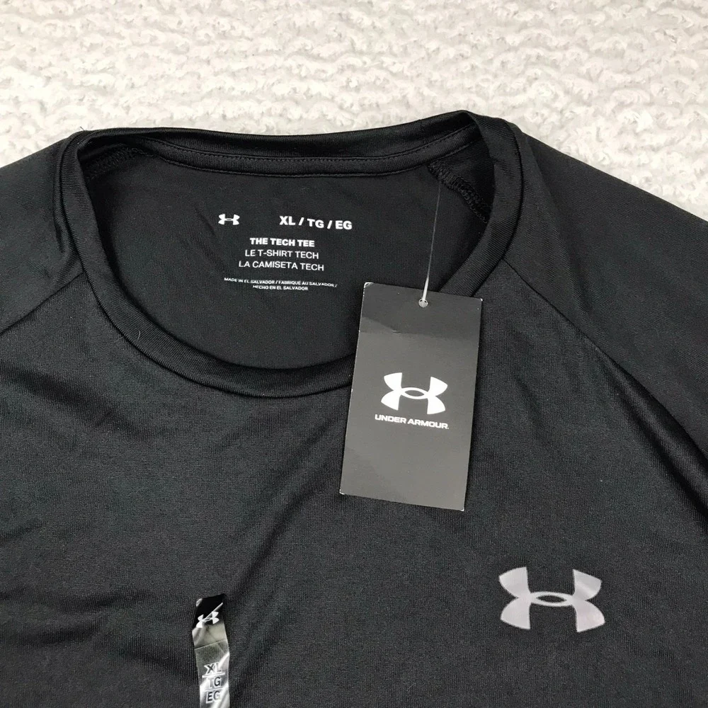 Under Armour The Tech Tee Shirt Mens XL Black Performance Crew Neck NEW NWT‎